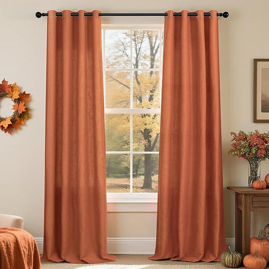 Pitalk Burnt Orange Curtains 108 Inches Long by Pitalk