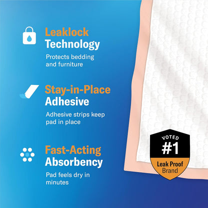 chucks® premium disposable underpads - 30x36 [25-pack] bed, close-up detail