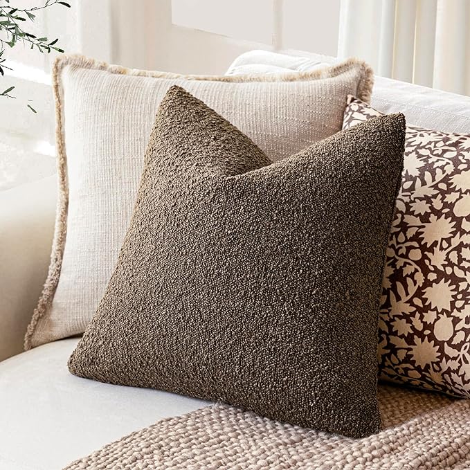 Foindtower Decorative Textured Boucle Throw Pillow Covers Accent Solid Pillow - Image 5