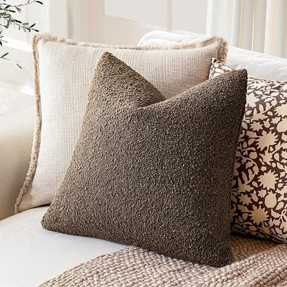 Foindtower Decorative Textured Boucle Throw Pillow Covers Accent Solid Pillow - Image 5
