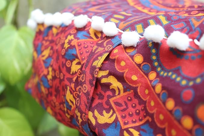 CRAFT KALA Large Hippie Mandala Meditation Floor Ottoman Pillow Cushion Pouf - Image 7