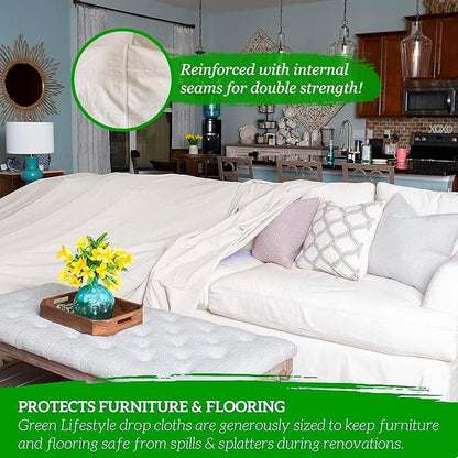 GREEN LIFESTYLE All Purpose Canvas Drop Cloths - Image 3