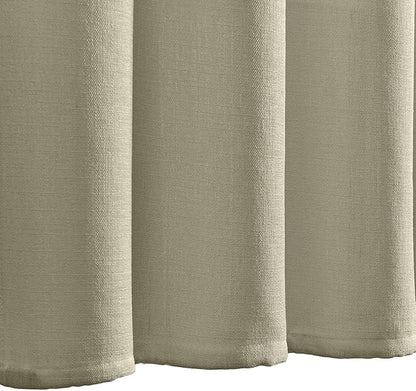 jinchan Kitchen Curtain 24 Inch Faux Linen Tier Farmhouse Cafe Curtains Country - Image 6