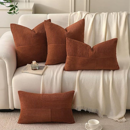 Rust Throw Pillow Covers 16x16 inch, Farmhouse Fall Home Decor, Boho Decorative - Image 2
