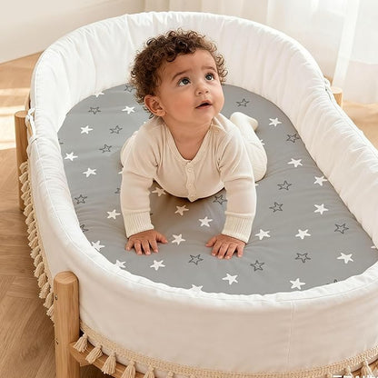 Baby Bassinet Sheets 3 Pack, Fitted Cradle Sheets - Image 4
