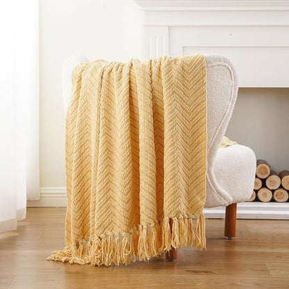 BATTILO HOME Gold Throw Blanket - Image 6