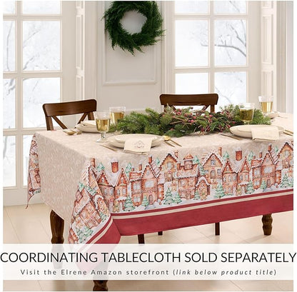 Elrene Home Fashions Gingerbread Bliss Holiday Embroidered Christmas Cotton - Image 4
