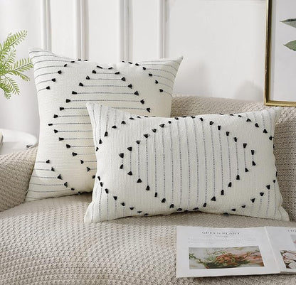 PANOD Knitted Boho Tufted Throw Pillow Covers - Image 2