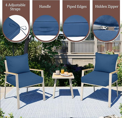 Waterproof Outdoor Chair Cushion Set of 3, Outdoor Cushions - Image 5
