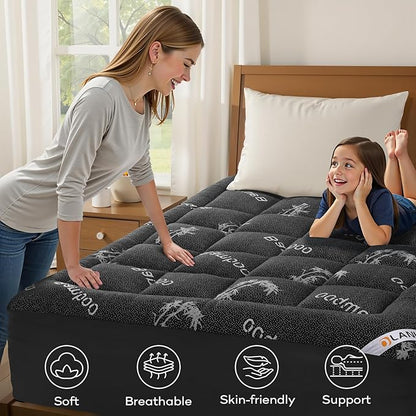 OLANLY California King Mattress Topper, Viscose Made from Bamboo, Cooling Soft - Image 8