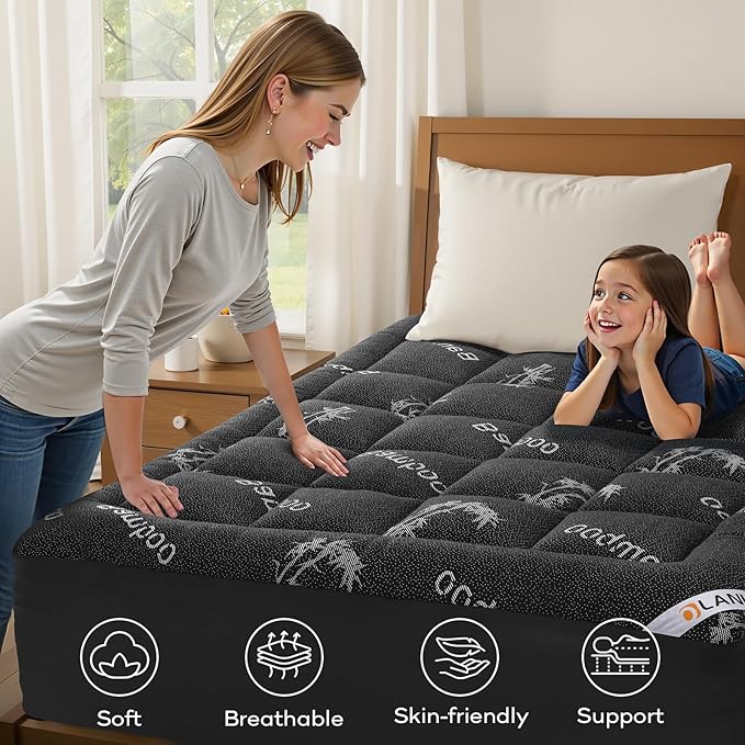 OLANLY Full Mattress Topper – Viscose Made from Bamboo, Cooling Soft Full - Image 8
