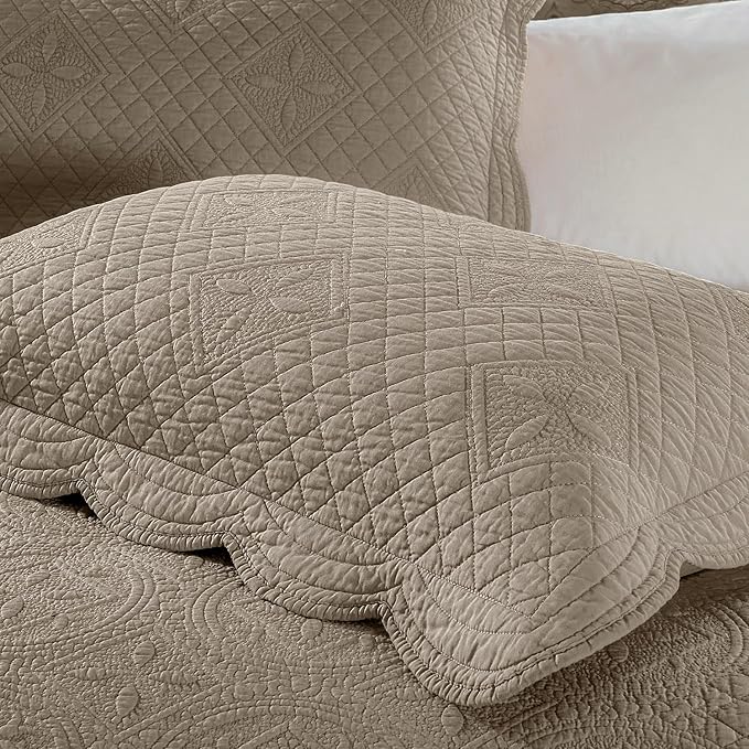 Calla Angel Sage Garden Luxury Pure Cotton Matelasse Quilted Pillow Sham - Image 5