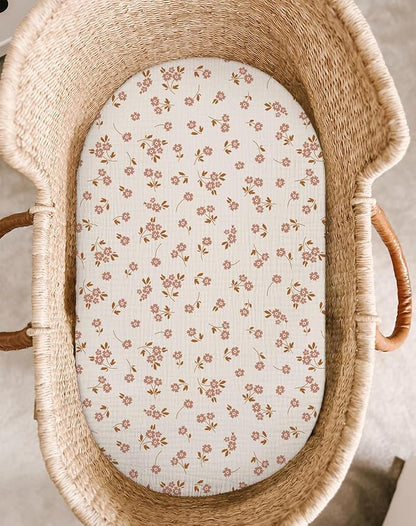 Bassinet Sheet for Baby Boy and Girl 2 Pack, Fitted Sheets for Rectangle - Image 2