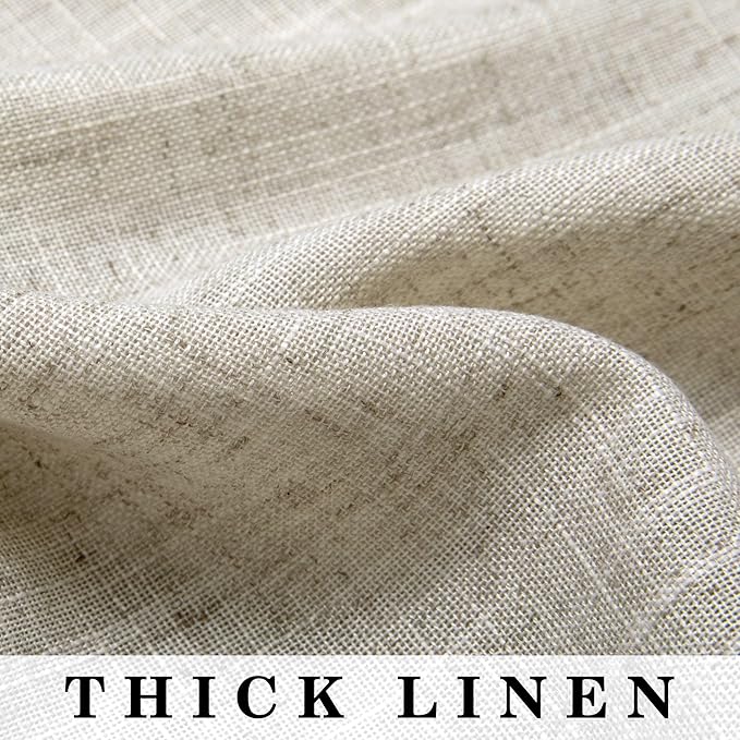 Flax Linen Curtains 90 Inch Length 2 Panels Set - Image 5
