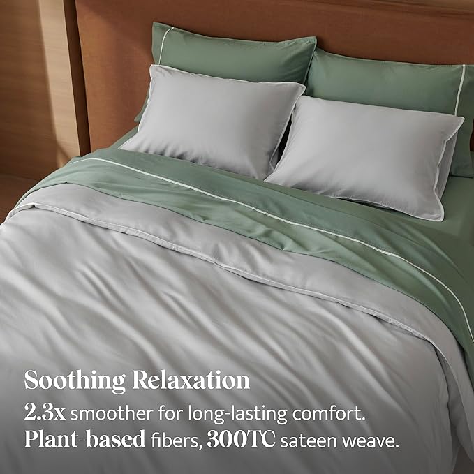 Double Stitch Cotton Tencel Duvet Cover - Image 4
