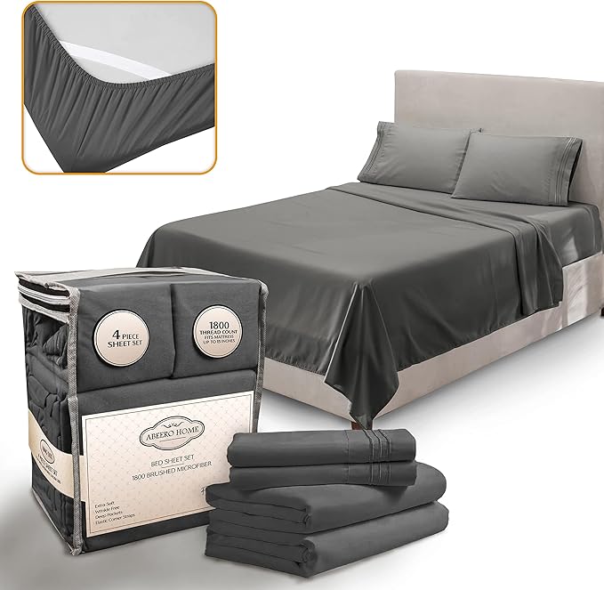 Full Size Bed Sheets Cooling by AbeeroHome
