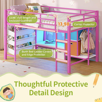 dictac low loft bed twin size with storage showing dimensions