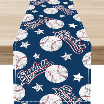 Baseball Table Runner, Seasonal Baseball Sports Themed Birthday Party Decor by Unknown