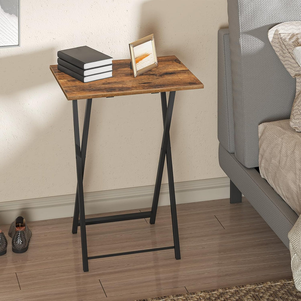 HOOBRO Folding TV Table, TV Tray, Stable Snack Table for Small Space