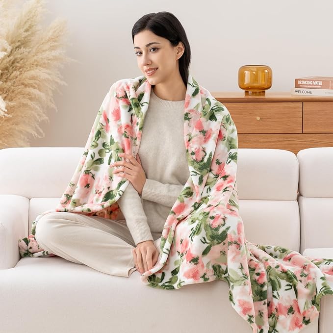Luxury Printed Fleece Warm Throw Blanket, Soft Lightweight Velvety Plush Throw - Image 4