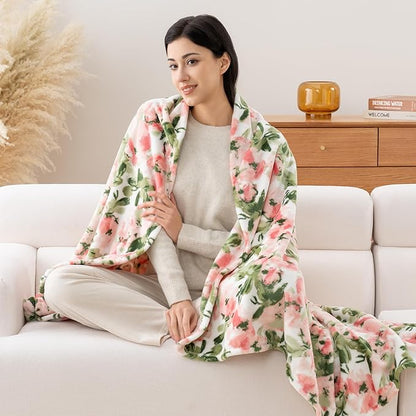Luxury Printed Fleece Warm Throw Blanket, Soft Lightweight Velvety Plush Throw - Image 4