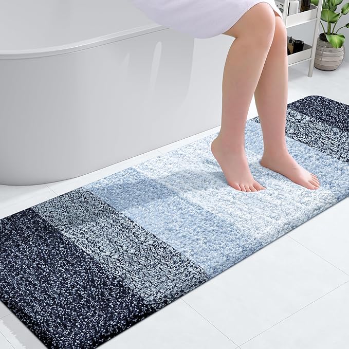 OLANLY Bathroom Runner Rugs 59x20, Extra Soft Absorbent Microfiber Bath Rugs by OLANLY