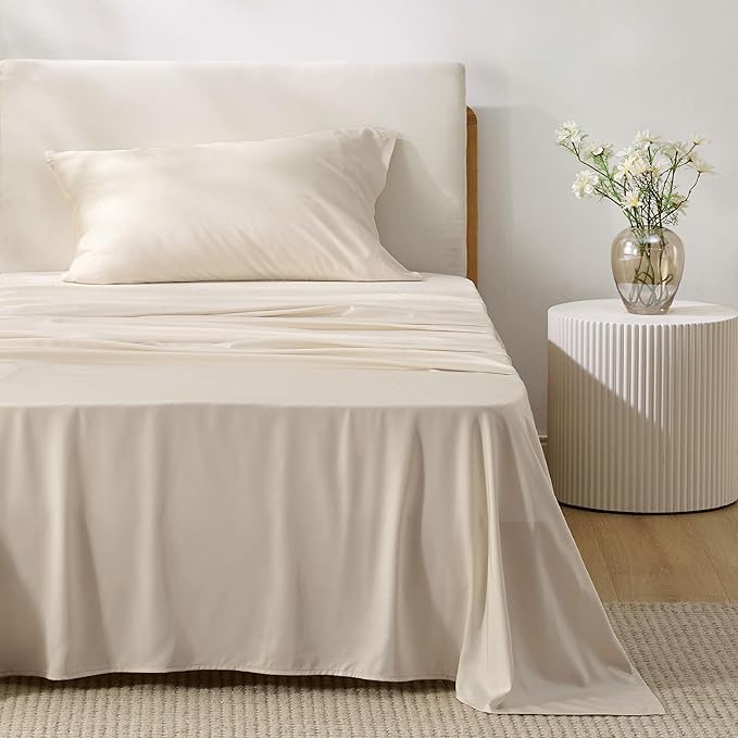 Bedsure Cooling Sheets Twin, Rayon Derived from Bamboo, Breathable & Soft Twin - Image 2