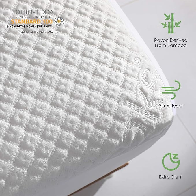 Twin XL Size Waterproof Mattress Protector Fitted Mattress Pad Cover - Image 2
