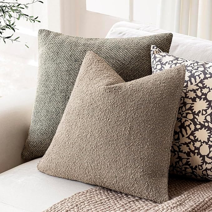 Foindtower Decorative Textured Boucle Throw Pillow Covers Accent Solid Pillow - Image 5