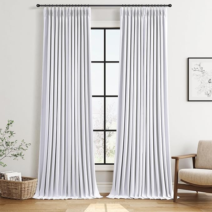 Joywell Pinch Pleated 100% Blackout Curtains 120 Inches Long Energy Saving by Joywell