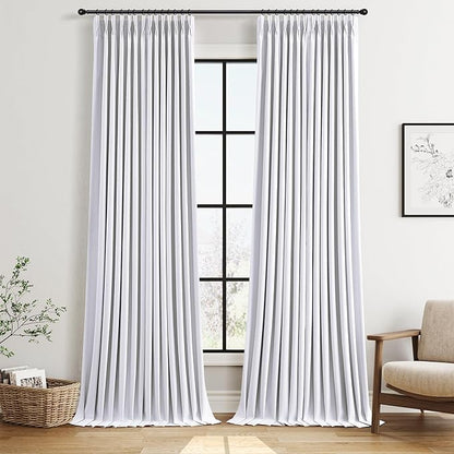 Joywell Pinch Pleated 100% Blackout Curtains 120 Inches Long Energy Saving by Joywell