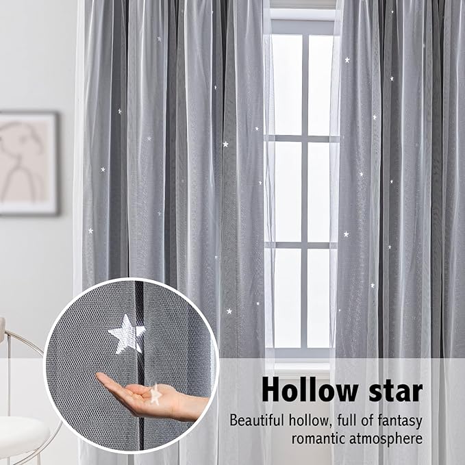indistar Star Cutout Kids Window Blackout Curtains - Image 6