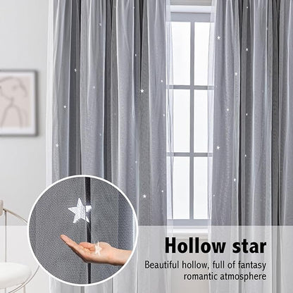 indistar Star Cutout Kids Window Blackout Curtains - Image 6