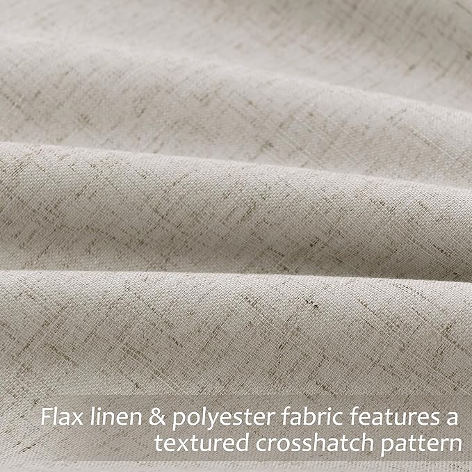 Apricot 100% Blackout Pinch Pleated Linen Curtains 108 Inches Long - Image 4