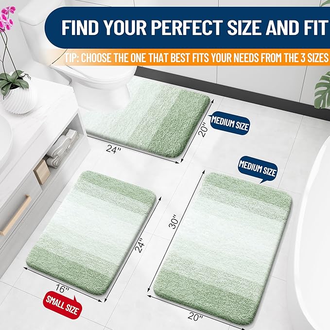OLANLY Bathroom Rugs Mat 24x16, Extra Soft Absorbent Microfiber Bath Rugs - Image 2