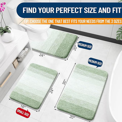 OLANLY Bathroom Rugs Mat 24x16, Extra Soft Absorbent Microfiber Bath Rugs - Image 2