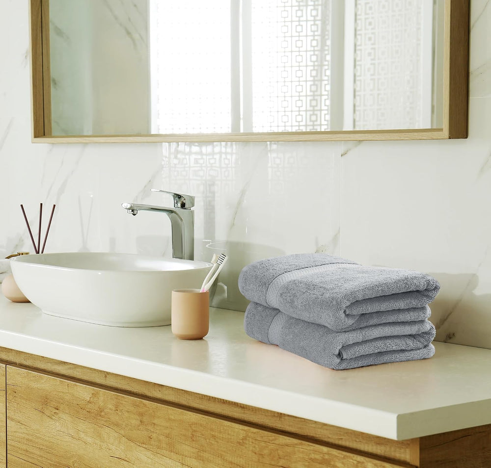 Utopia Towels 8 Piece Majestic Plush Luxury Towel Set, Cotton, Cool Grey