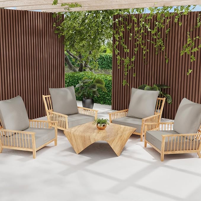 Outdoor Olefin Water-Resistant Deep Seat Cushion Set, Thickened Sofa Chair Pad - Image 7
