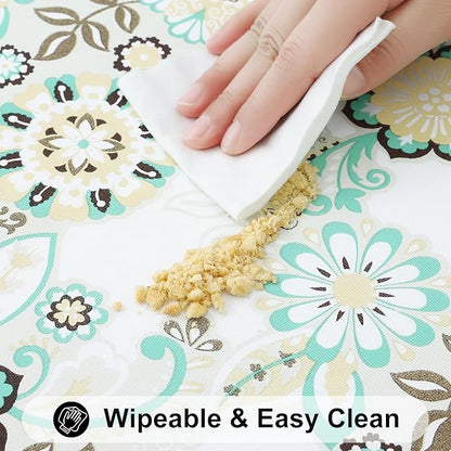Smiry Rectangle Picnic Tablecloth, Waterproof Elastic Fitted Table Covers - Image 5