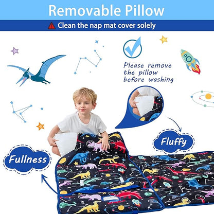 Toddler Nap Mat with Pillow and Blanket, Extra Large Rolled Napping Mats - Image 5