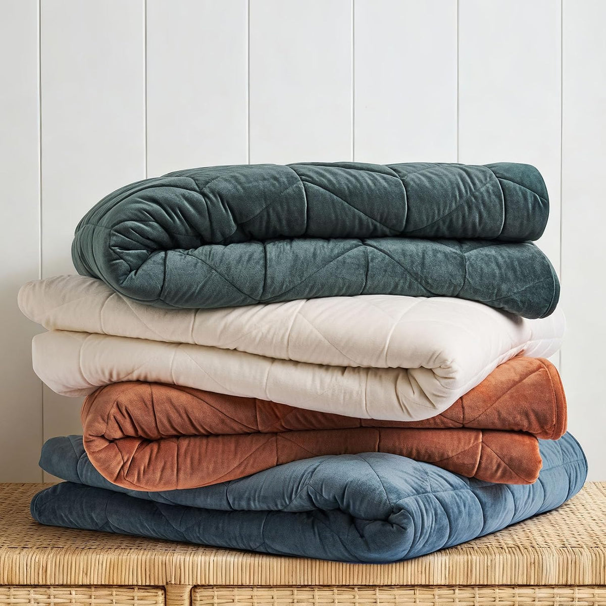 evergrace 3 pieces luxurious queen velvet quilts, ultra on a desk or shelf