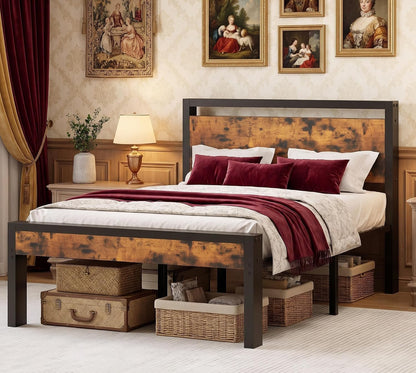 olixis metal twin bed frame with wood headboard, main product view