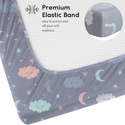 Yoofoss Baby Crib Sheets for Boys Girls, Fitted Crib Sheet 2 Pack for Standard - Image 3