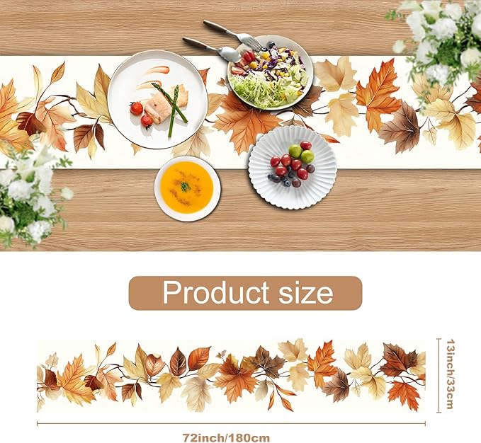 Autumn Leaves Table Runner – 13x72 Inch Fall Table Decor - Image 2