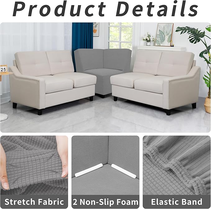 Easy-Going Stretch Sectional Corner Sofa Slipcover 1-Piece Couch Sofa Cover - Image 4
