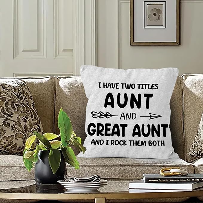Great Aunt Gifts Throw Pillow Covers 18x18, Christmas Great Aunt Auntie - Image 2