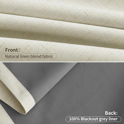 Joywell Pinch Pleated 100% Blackout Linen Curtains 120 Inches Long Energy - Image 9