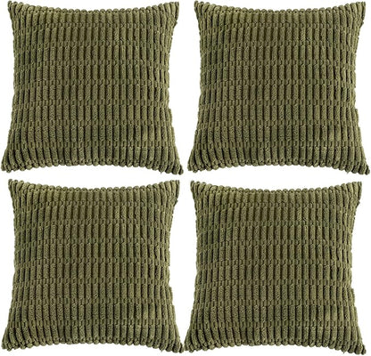 Fancy Homi 4 Packs Boho Moss Green Decorative Throw Pillow Covers 24x24 Inch by Fancy+Homi