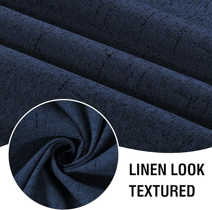 H.VERSAILTEX Linen Look 100% Blackout Curtains 63 Inches Long - Image 4