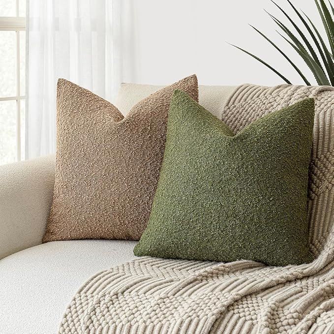 Foindtower Set of 2, Decorative Textured Boucle Throw Pillow Covers Accent - Image 4